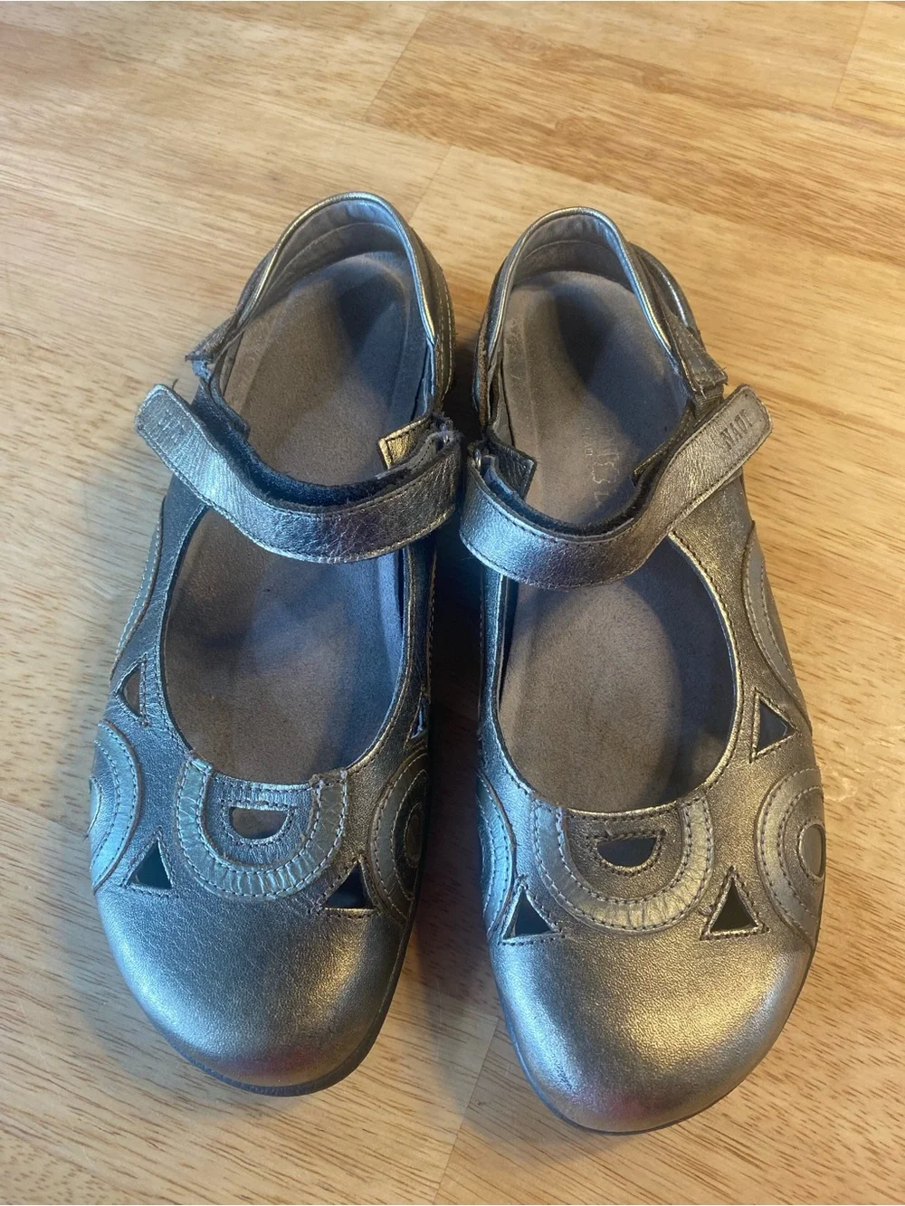 Naot Metallic Silver Mary Jane Flats